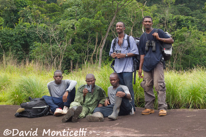 Mini-expedition team to Loma mountains (Josep, Denis, Prince & Modu)