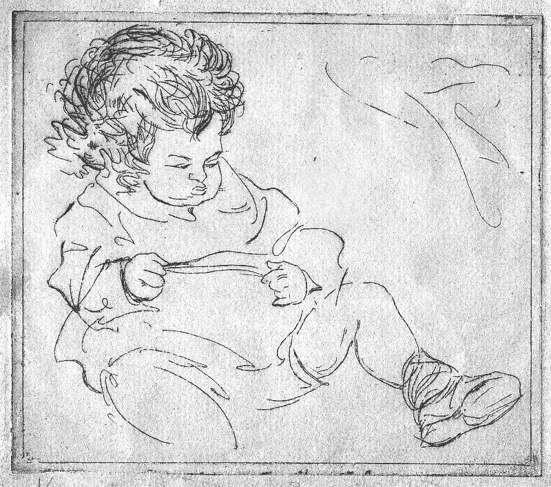 WDA Smith as a baby, Christmas 1918, by Cora Gordon. Authors collection.