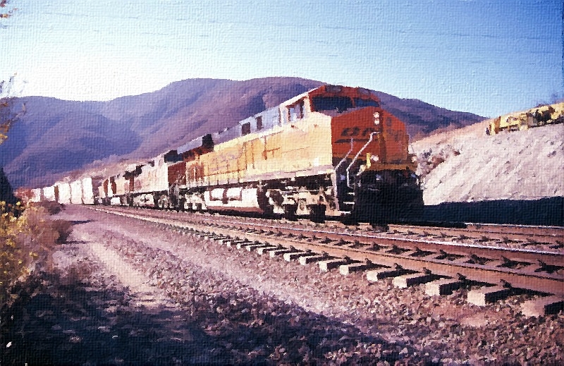 BNSF Powerbar Through Blue Cut