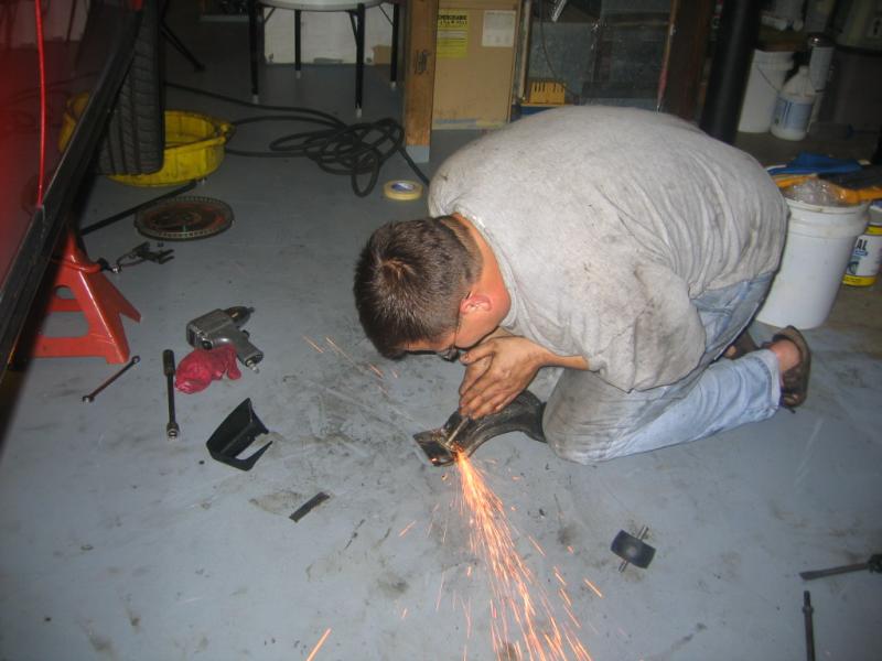 Mike H. cutting the trans mount