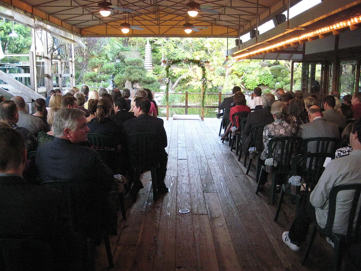 Awaiting the ceremony at the Strauss Gardens