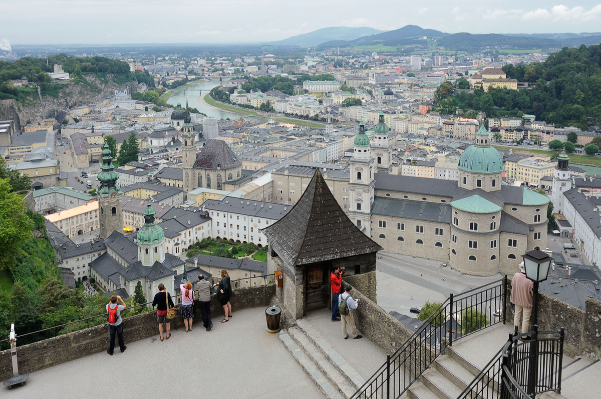 Stepping out of the Salzburg Castle
