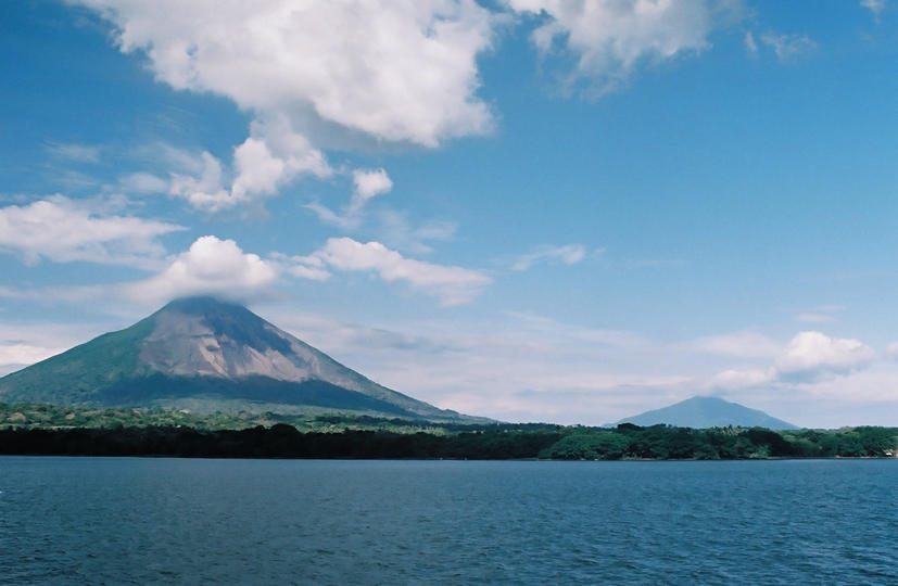 Volcano Concepcin (foreground),  Maderas in background