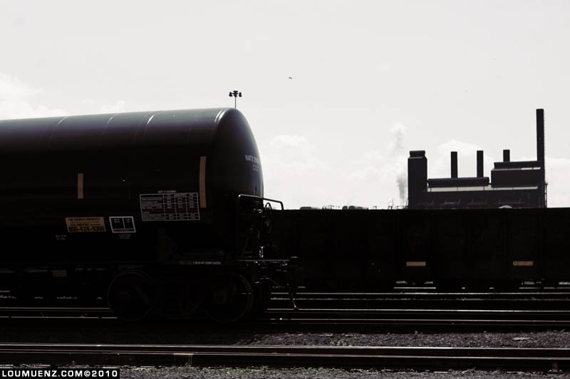 a mini-steelmill aboard a train headed out of cleveland,,