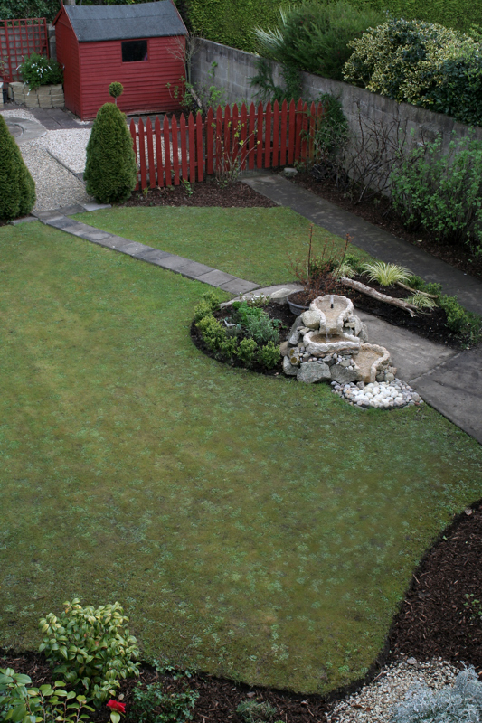 The first mowing of the lawn