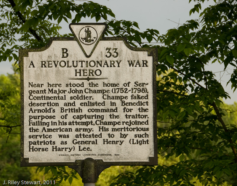 Historic Marker, Champes Ford Road