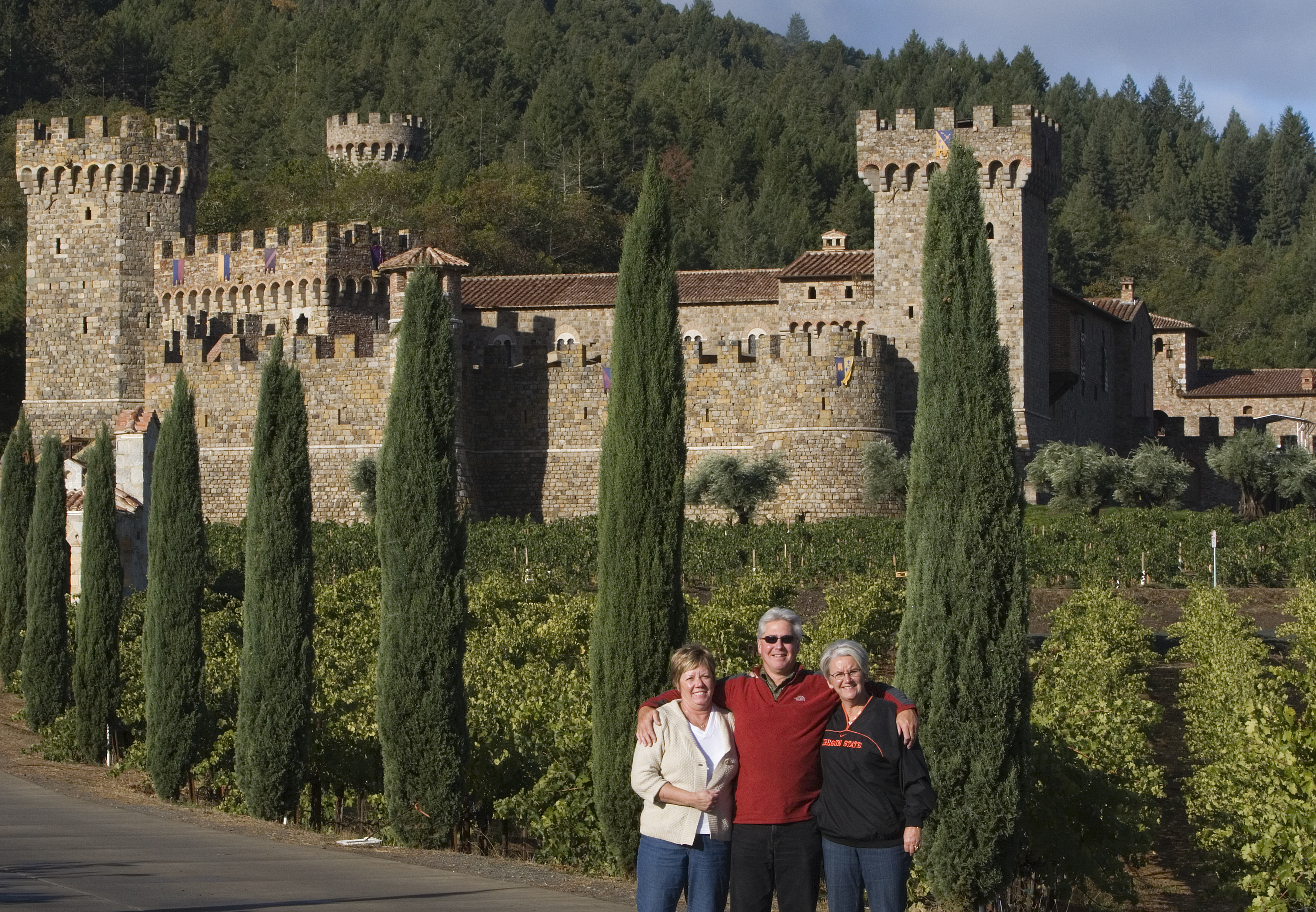 Shelia, Steve and Mary at the castle
