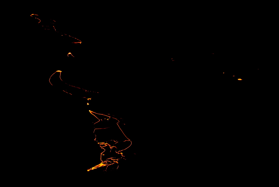 lava flow at night