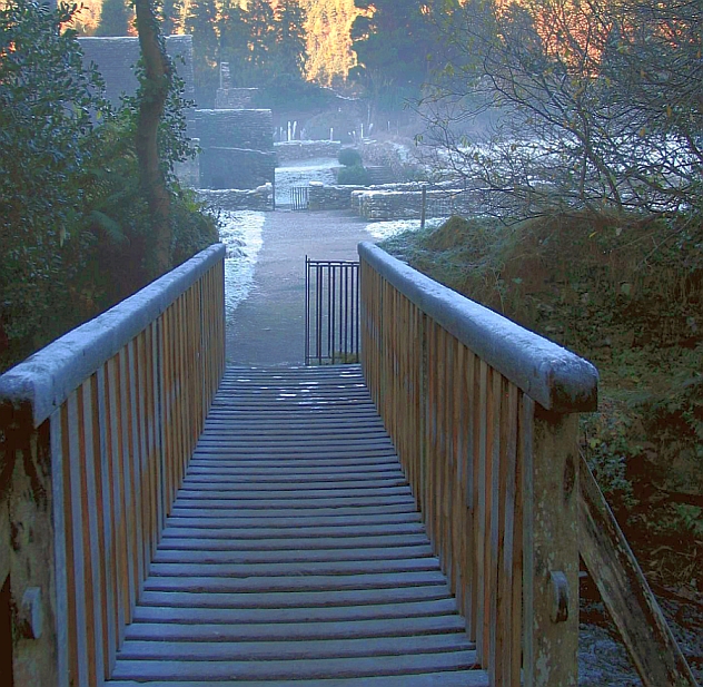  fire behind the frost

 : )

 St. Kevin's
Glendalough