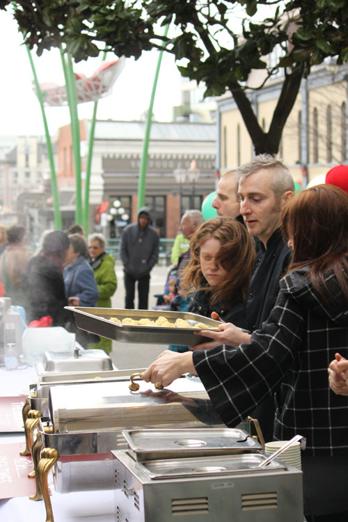 Hot food on a cold day