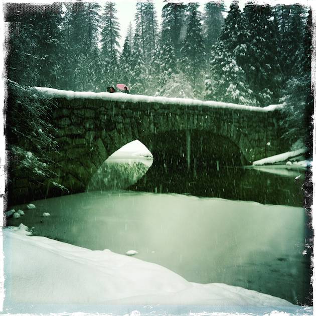 The Stoneman Bridge and a Pink Umbrella - Hipstmatic