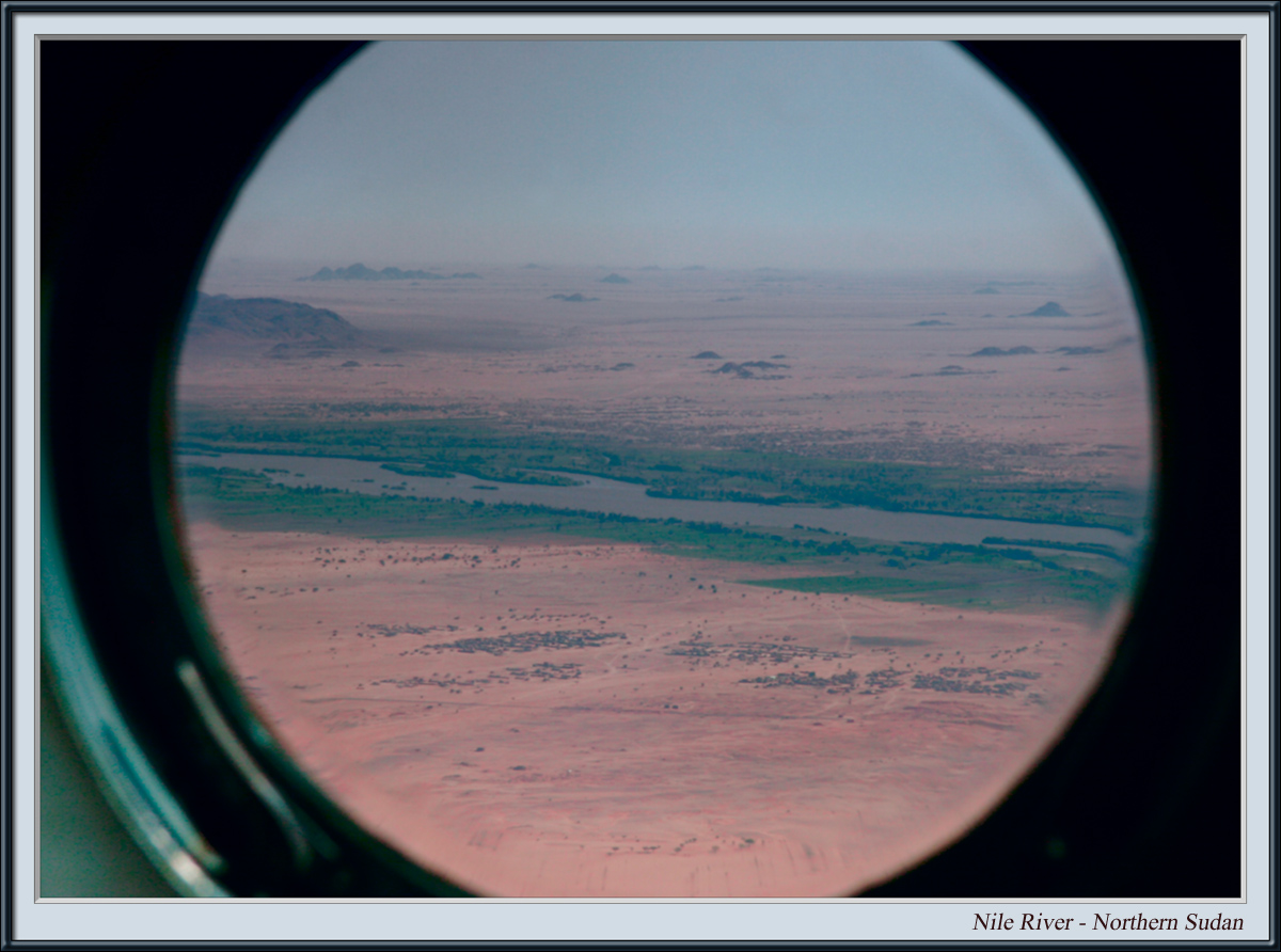 Nile River framed by Helicopter porthole (1267)