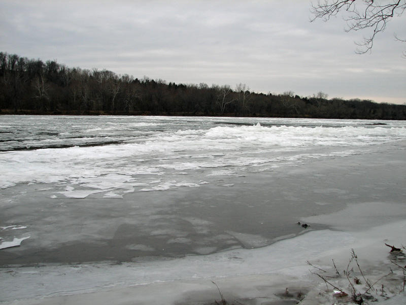 Ice covered river