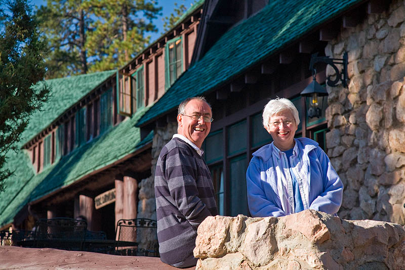 Pete & Marie in front of Lodge