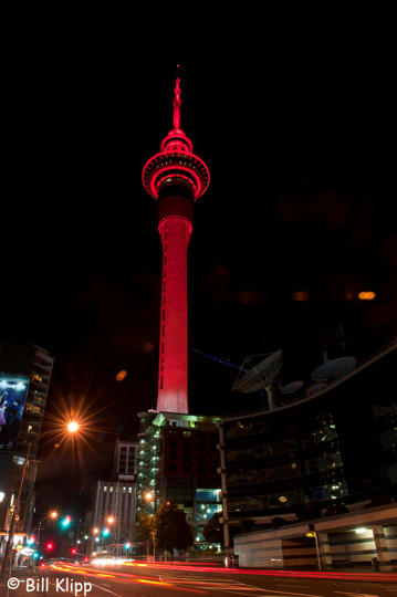 Auckland Sky Tower  with Memorial Lights  1