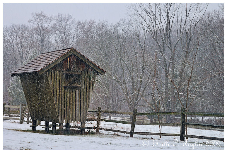 Corn Crib in Winter