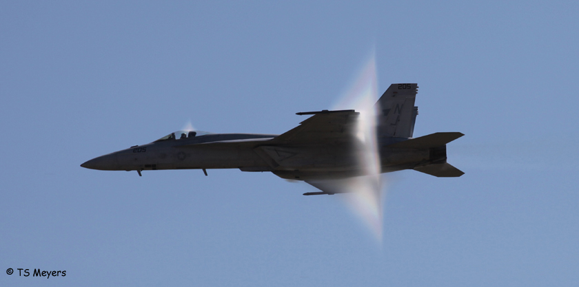 F18 Hornet breaking the sound barrier