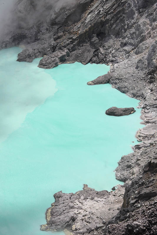 The boiling crater lake