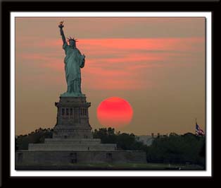 Statue of Liberty at sunset 032