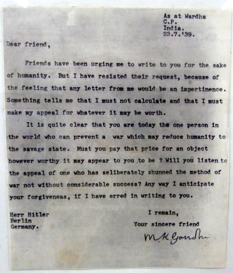 Gandhis Letter to Hitler