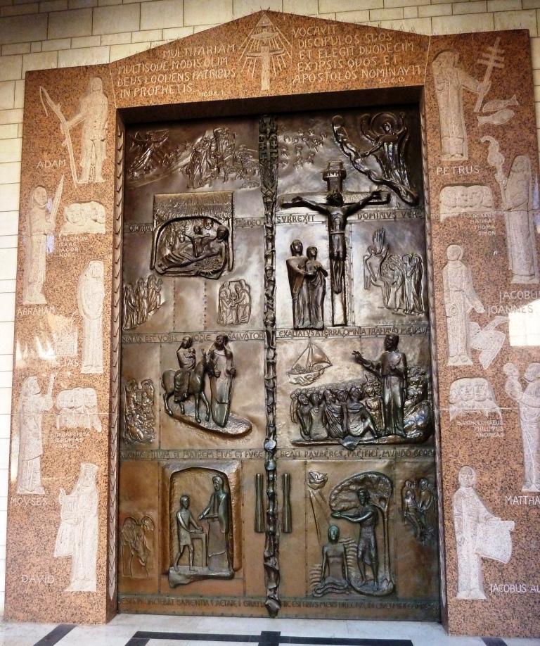 Front Door of the Church of the Annunciation in Nazareth Depicts Major Events in Jesus Life
