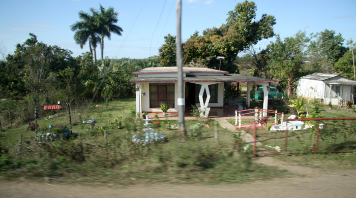 Homes along the route