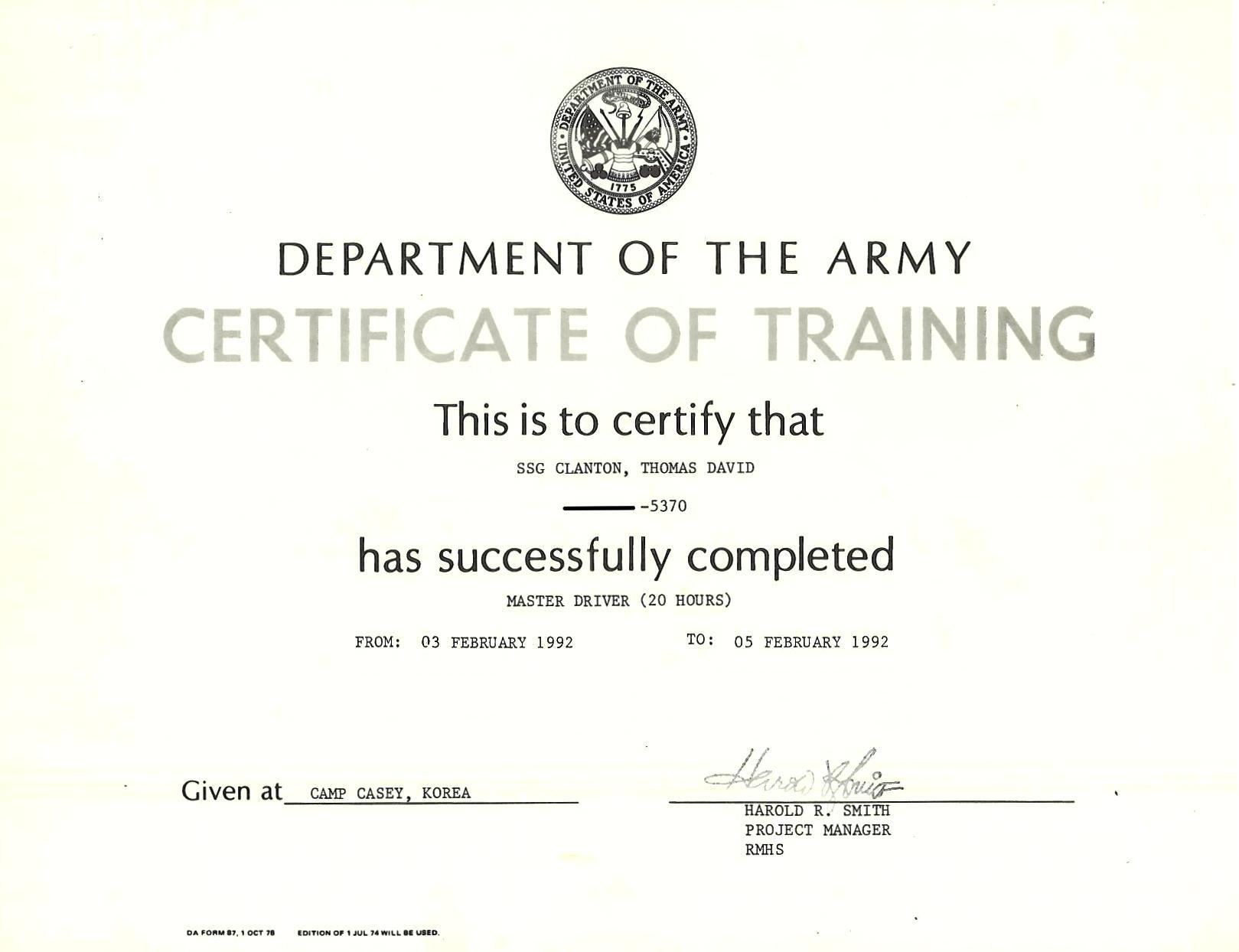Master Driver Course training certification