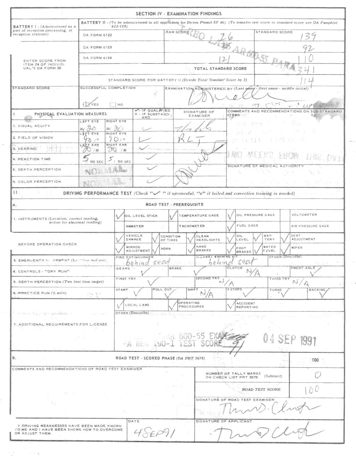 DA Form 348 page 004 military driver certification