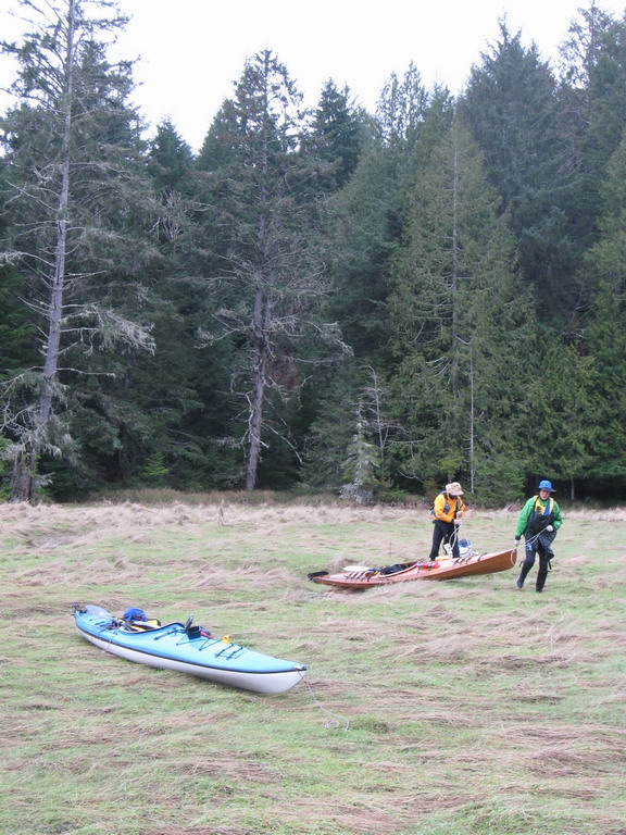 I went off the main stem to pee.  The others followed; their reward was a portage across an acre of elk poop.