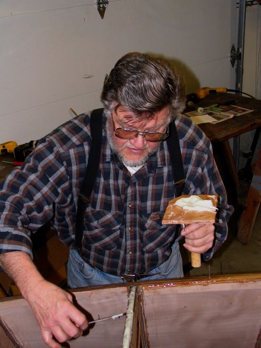 Lots of goop on the frames, for attachment and for fillets.