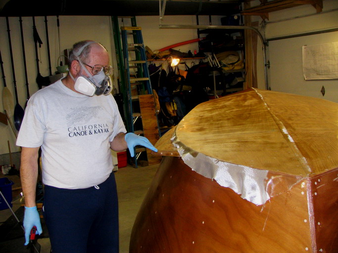 Stern glass uncured.  Mask mandatory when working with this much resin.
