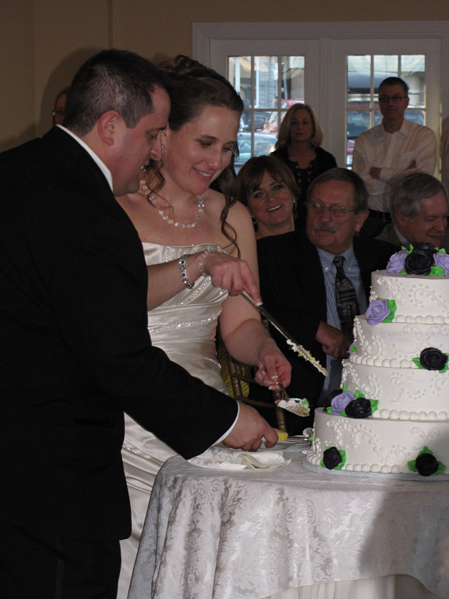 Chris and Audrey Cutting the Cake