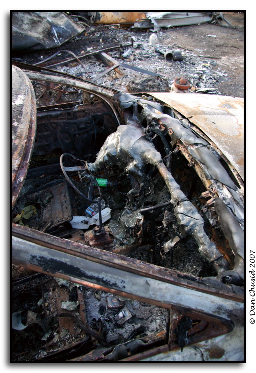 Melted Windshield Glass