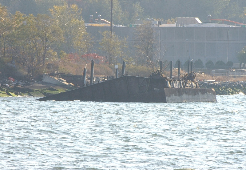 Abandoned pontoon float bridge in Bayridge