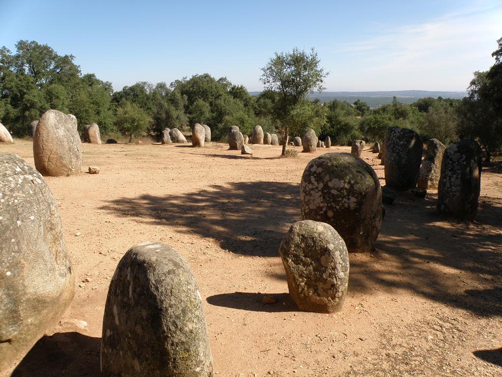 east of Lisbon at the Almendres Cromlech (~3000 BC)