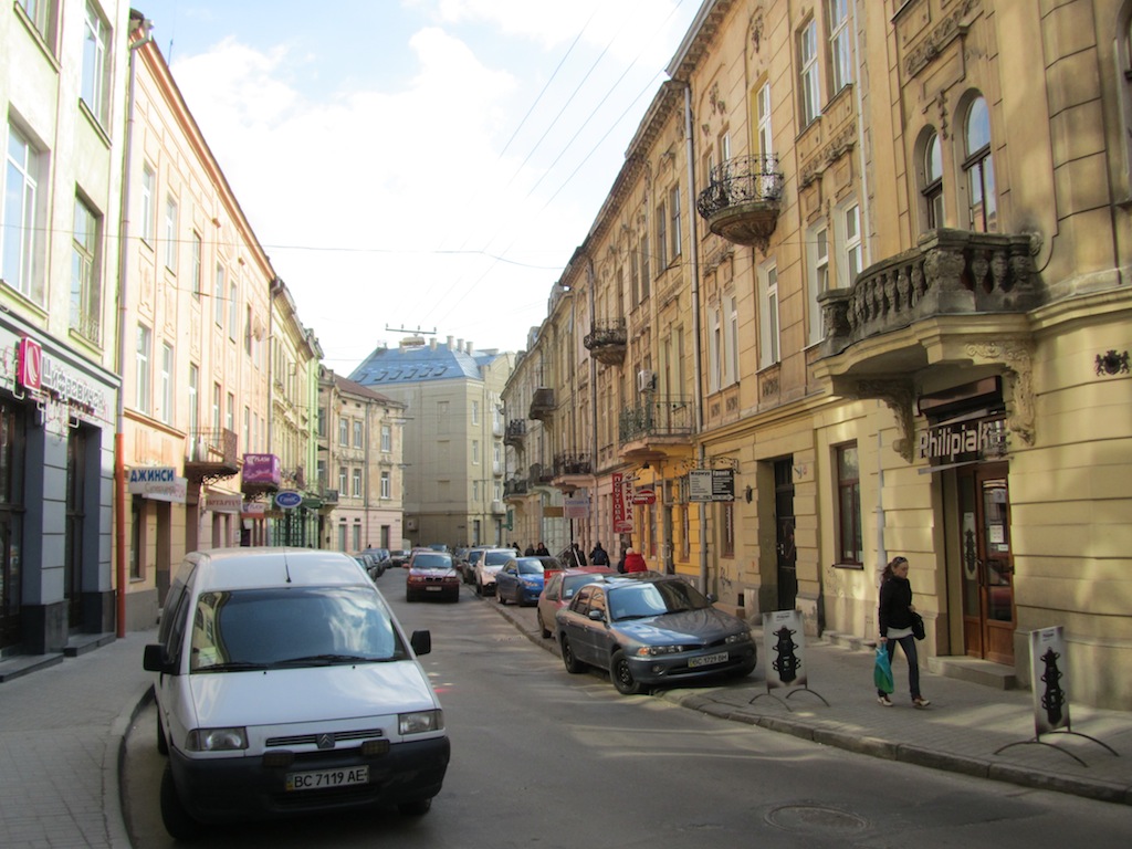 on the north side of town