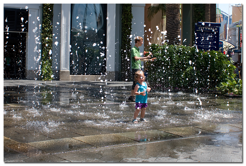 Kid playing in Universal Studio, LA