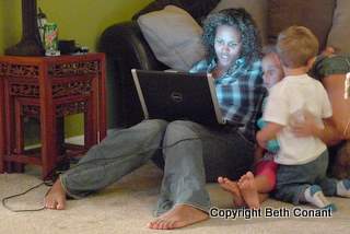 In the evening we end up at Jonathan and Patty's with the kids.
