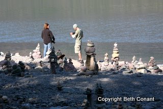 Peoople have built cairns.