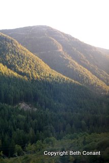 And the Mts. are bathed in the setting sun!
