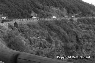 Here you can see the road as it snakes along the mountainside.