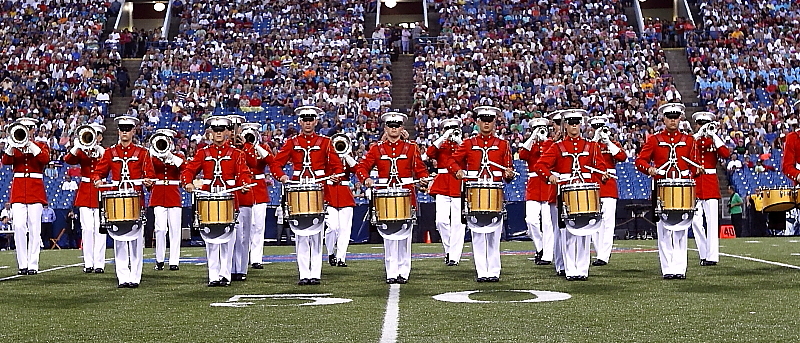 The US Marine Corps Drum and Bugle Corps