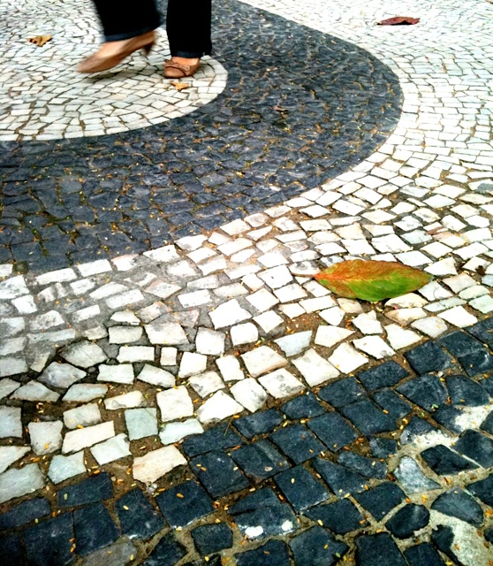 while strolling