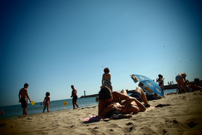 on the beach