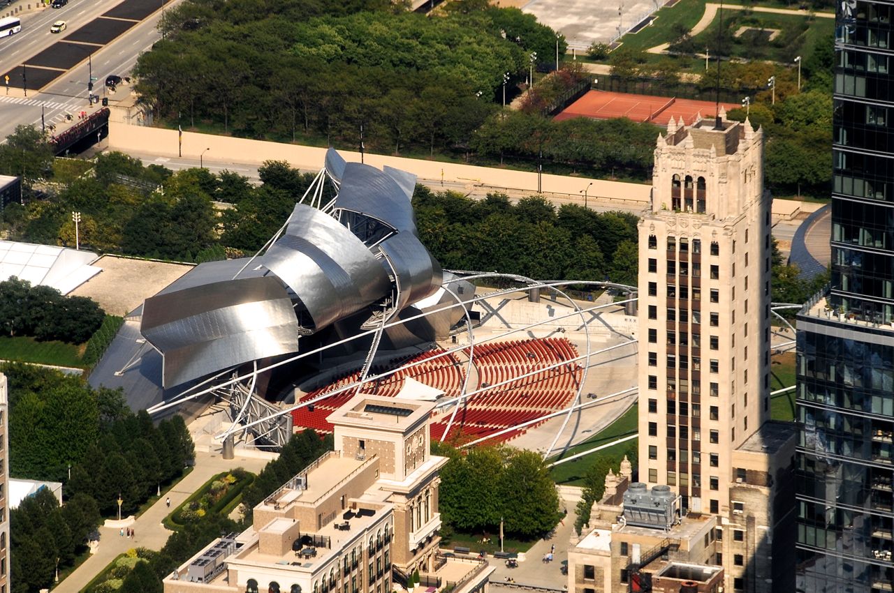 Frank Gehry designed Jay Pritzker Pavilion