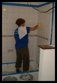 Grouting the shower
