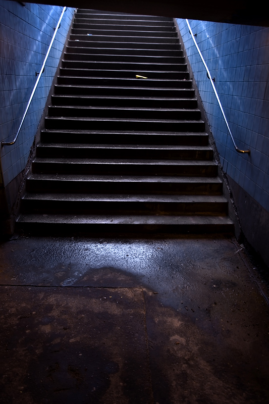 blue stairs