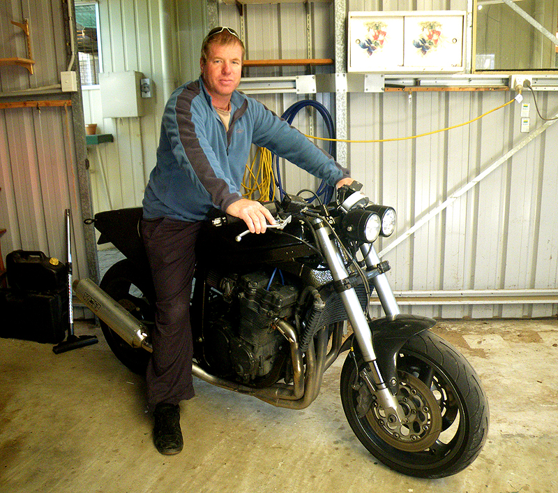 Tim and his motor bike, August 2010