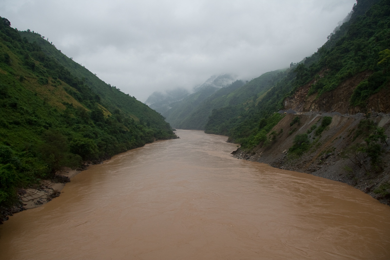 River colored brown because of the continuous rain