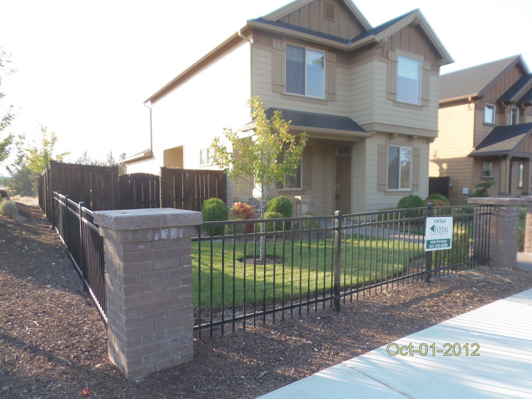 front and fenced area